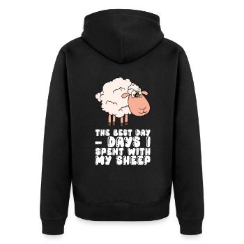 Days I Spent With My Sheep - Unisex Premium Organic Zip Hoodie - black - Back - Nico (187cm)