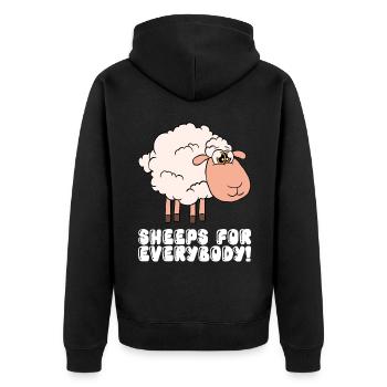 Des moutons pour tous - Veste à capuche bio Premium Unisexe - noir - Dos - Nico (187cm)