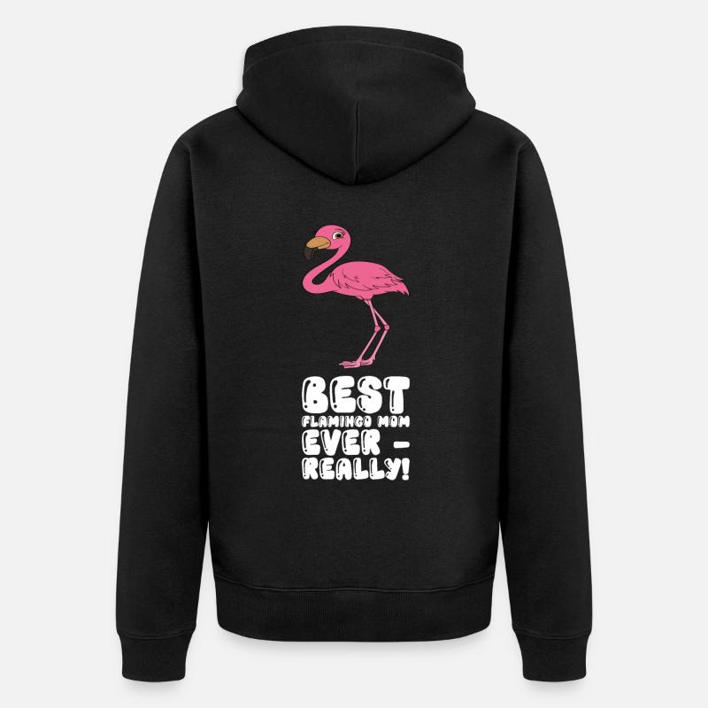 Drôles de graphismes flamants roses - Veste à capuche bio Premium Unisexe - noir