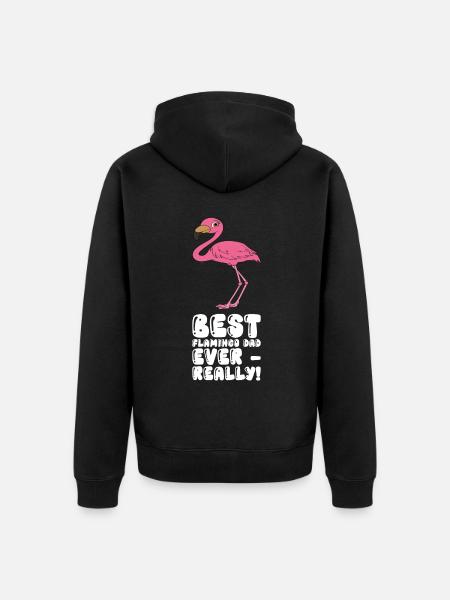 Funny flamingo graphics - Unisex Premium Organic Zip Hoodie - black