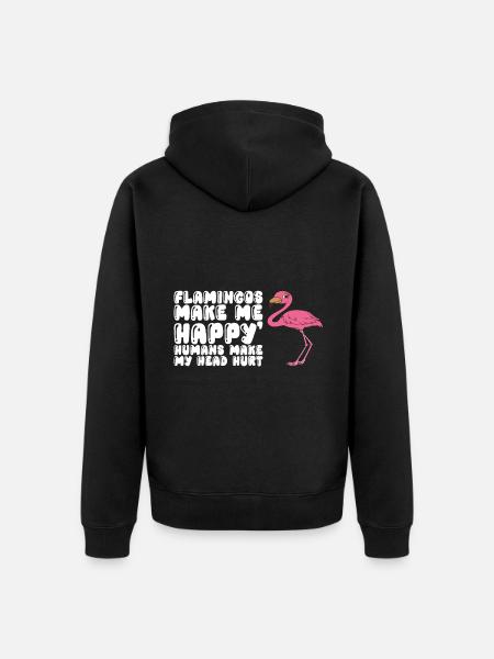 Funny flamingo graphics - Unisex Premium Organic Zip Hoodie - black