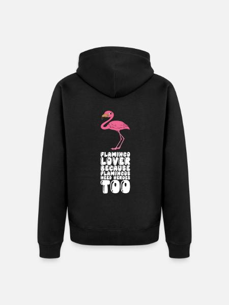 Funny flamingo graphics - Unisex Premium Organic Zip Hoodie - black