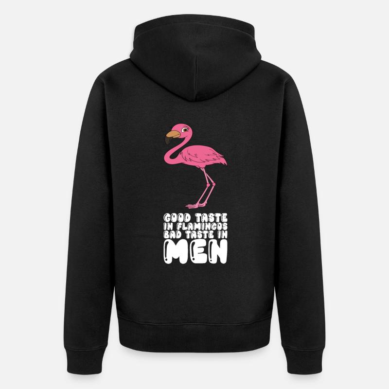 Drôles de graphismes flamants roses - Veste à capuche bio Premium Unisexe - noir