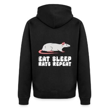 Manger des rats endormis Répéter - Veste à capuche bio Premium Unisexe - noir - Dos - Nico (187cm)