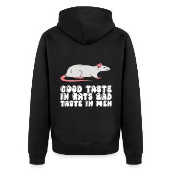 Good Taste In Rats Bad Taste In Men - Unisex Premium Bio Zip Hoodie - Schwarz - Hinten - Nico (187cm)
