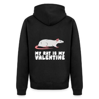 Mon rat est mon préféré - Veste à capuche bio Premium Unisexe - noir - Dos - Nico (187cm)