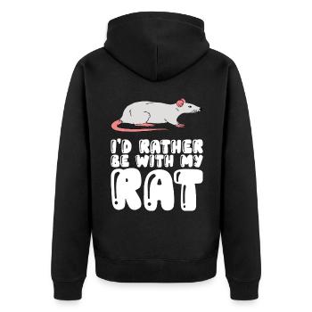 Je préfère être avec mon rat - Veste à capuche bio Premium Unisexe - noir - Dos - Nico (187cm)