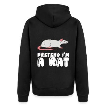 Pretend Im A Rat - Unisex Premium Organic Zip Hoodie - black - Back - Nico (187cm)