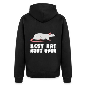Best Rat Aunt Ever - Unisex Premium Organic Zip Hoodie - black - Back - Nico (187cm)