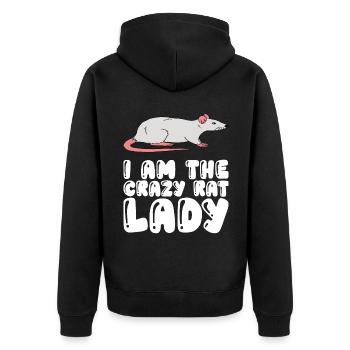 Je suis la femme rat folle - Veste à capuche bio Premium Unisexe - noir - Dos - Nico (187cm)