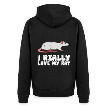 J’aime vraiment mon rat - Veste à capuche bio Premium Unisexe - noir - Dos - Nico (187cm)