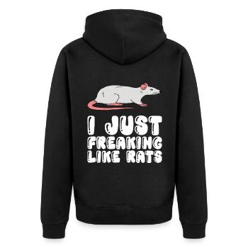 J’aime vraiment les rats - Veste à capuche bio Premium Unisexe - noir - Dos - Nico (187cm)