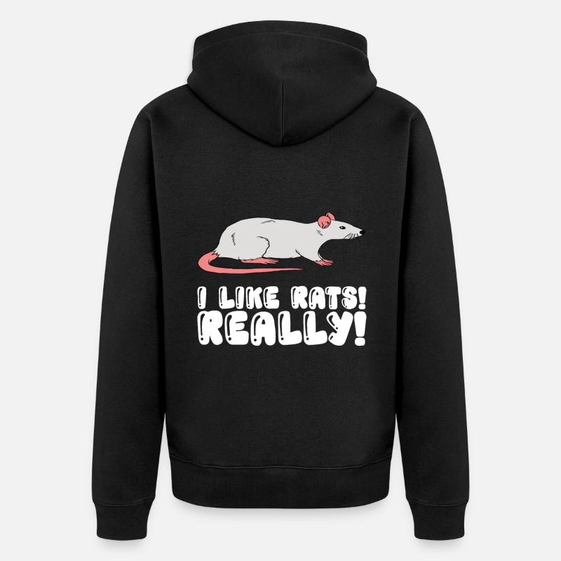 J’aime beaucoup les rats - Veste à capuche bio Premium Unisexe - noir