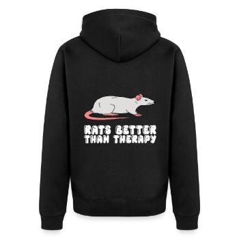 Les rats mieux que la thérapie - Veste à capuche bio Premium Unisexe - noir - Dos - Nico (187cm)