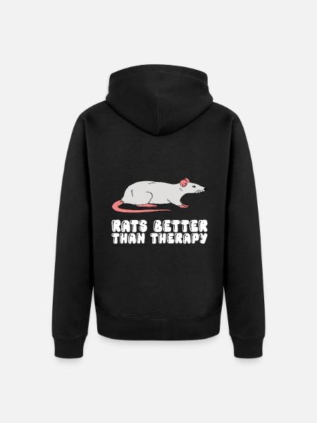 Rats better than therapy - Unisex Premium Organic Zip Hoodie - black