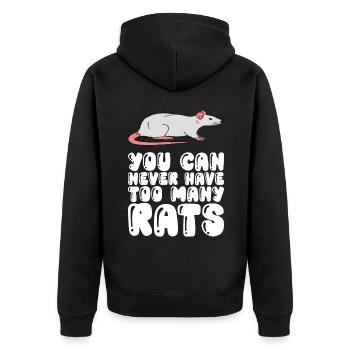 Man Kann Nie Zu Viele Ratten Haben - Unisex Premium Bio Zip Hoodie - Schwarz - Hinten - Nico (187cm)