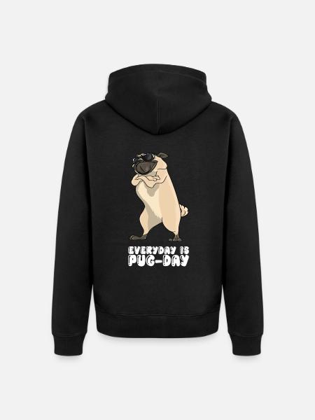 Everyday Is Pugday - Unisex Premium Bio Zip Hoodie - Schwarz
