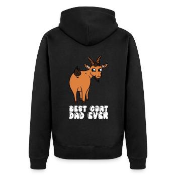 Best goat father ever - Unisex Premium Organic Zip Hoodie - black - Back - Nico (187cm)