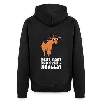 Best Goat Father Ever Really - Unisex Premium Organic Zip Hoodie - black - Back - Nico (187cm)