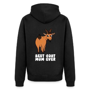 Best goat mother ever - Unisex Premium Organic Zip Hoodie - black - Back - Nico (187cm)