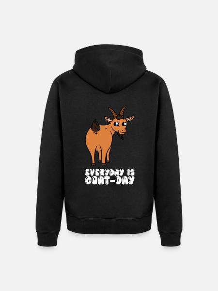 Every day is Goat Day - Unisex Premium Organic Zip Hoodie - black