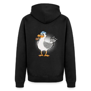 Capitaine Seagull Mer Baltique Mer du Nord Drôles de Mouettes - Veste à capuche bio Premium Unisexe - noir - Dos - Nico (187cm)