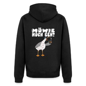 Möwe Möwie Noch Een Norddeutschland Möwen - Unisex Premium Bio Zip Hoodie - Schwarz - Hinten - Nico (187cm)