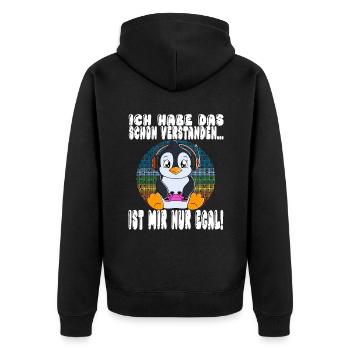 Ich Habe Das Schon Verstanden Ist Mir Nur Egal - Unisex Premium Bio Zip Hoodie - Schwarz - Hinten - Nico (187cm)