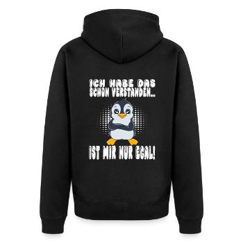 Ich Habe Das Schon Verstanden Ist Mir Nur Egal - Unisex Premium Bio Zip Hoodie - Schwarz - Hinten - Nico (187cm)