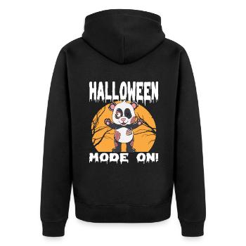 Halloween Zombie Tiere Halloween Panda - Unisex Premium Bio Zip Hoodie - Schwarz - Hinten - Nico (187cm)