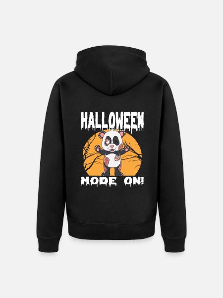 Halloween Zombie Animals Halloween Panda - Unisex Premium Organic Zip Hoodie - black