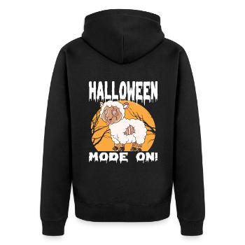 Halloween Zombie Tiere Halloween Schaf - Unisex Premium Bio Zip Hoodie - Schwarz - Hinten - Nico (187cm)
