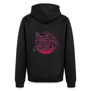 Chat graphique Retro Cat pour les propriétaires de chats - Veste à capuche bio Premium Unisexe - noir - Dos - Nico (187cm)