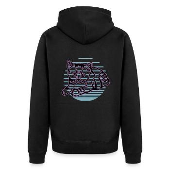 Chat graphique Retro Cat pour les propriétaires de chats - Veste à capuche bio Premium Unisexe - noir - Dos - Nico (187cm)