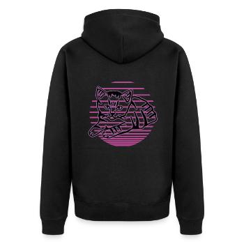 Chat graphique Retro Cat pour les propriétaires de chats - Veste à capuche bio Premium Unisexe - noir - Dos - Nico (187cm)