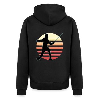 Fencing Fencing Sport Fencing - Unisex Premium Organic Zip Hoodie - black - Back - Nico (187cm)