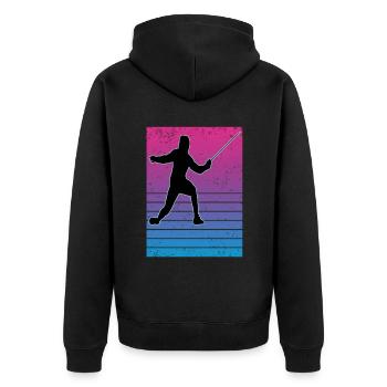 Fencing Fencing Sport Fencing - Unisex Premium Organic Zip Hoodie - black - Back - Nico (187cm)