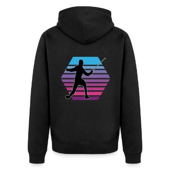 Fencing Fencing Sport Fencing - Unisex Premium Organic Zip Hoodie - black - Back - Nico (187cm)
