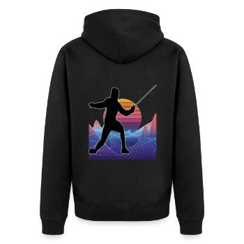 Escrime Escrime Escrime sportive - Veste à capuche bio Premium Unisexe - noir - Dos - Nico (187cm)