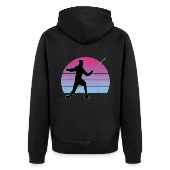 Fencing Fencing Sport Fencing - Unisex Premium Organic Zip Hoodie - black - Back - Nico (187cm)