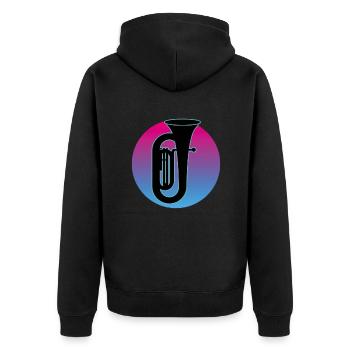Joueur de tuba Tuba Instrument de musique - Veste à capuche bio Premium Unisexe - noir - Dos - Nico (187cm)