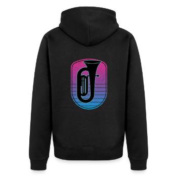 Joueur de tuba Tuba Instrument de musique - Veste à capuche bio Premium Unisexe - noir - Dos - Nico (187cm)