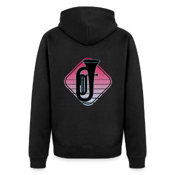 Joueur de tuba Tuba Instrument de musique - Veste à capuche bio Premium Unisexe - noir - Dos - Nico (187cm)