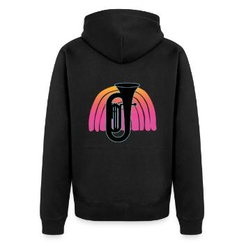 Joueur de tuba Tuba Instrument de musique - Veste à capuche bio Premium Unisexe - noir - Dos - Nico (187cm)