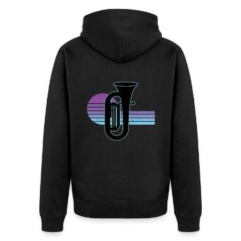 Joueur de tuba Tuba Instrument de musique - Veste à capuche bio Premium Unisexe - noir - Dos - Nico (187cm)