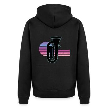 Joueur de tuba Tuba Instrument de musique - Veste à capuche bio Premium Unisexe - noir - Dos - Nico (187cm)