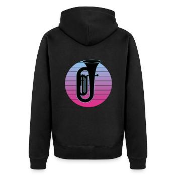 Joueur de tuba Tuba Instrument de musique - Veste à capuche bio Premium Unisexe - noir - Dos - Nico (187cm)