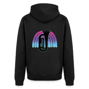 Joueur de tuba Tuba Instrument de musique - Veste à capuche bio Premium Unisexe - noir - Dos - Nico (187cm)