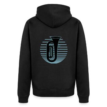 Joueur de tuba Tuba Instrument de musique - Veste à capuche bio Premium Unisexe - noir - Dos - Nico (187cm)