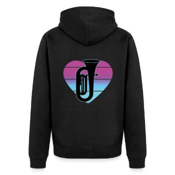 Joueur de tuba Tuba Instrument de musique - Veste à capuche bio Premium Unisexe - noir - Dos - Nico (187cm)